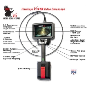 Hawkeye Video Borescope V3 with 4mm Probe